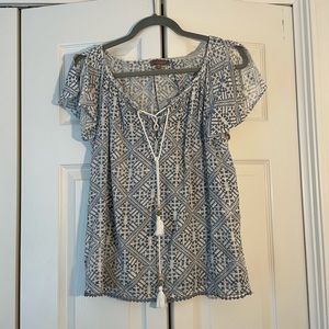 Lilla P Bohemian Ruffled Top with Tassels